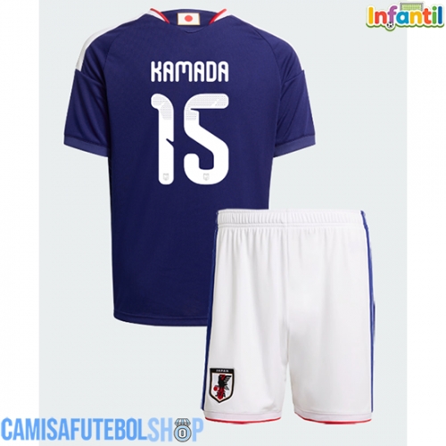 Camisa de time de futebol Japão Daichi Kamada #15 Replicas 1º Equipamento Infantil Mundo 2026 Manga Curta (+ Calças curtas)